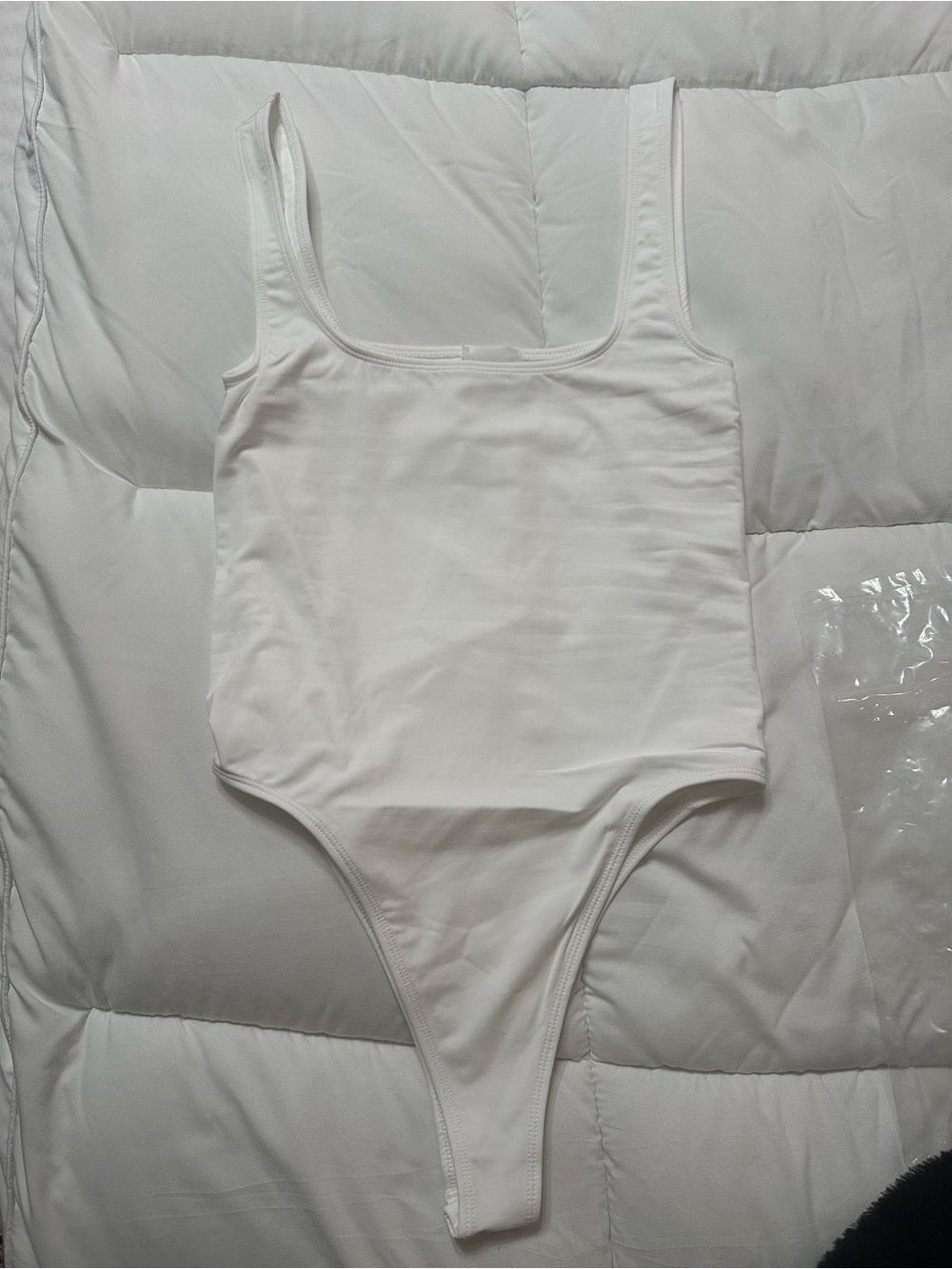 White Scoop Neck Women's Bodysuit Tank Style 038